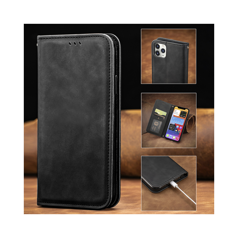 Leather Case book Apple iPhone 6 / 6s black, Action