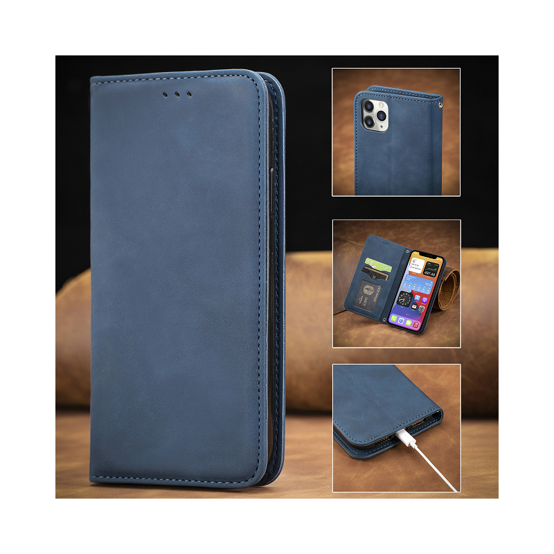 Leather Case Book Apple iPhone XR Dark Blue, Sale