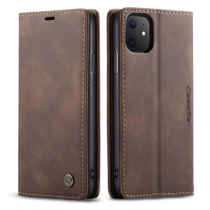 Leather Case Book Apple iPhone X Dark Brown, Sale