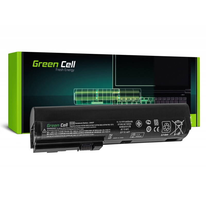 Green Cell Battery for HP EliteBook 2560p 2570p / 11.1V 4400mAh