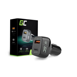 Green Cell Car Charger USB-C Power Delivery + USB Quick Charge 3.0